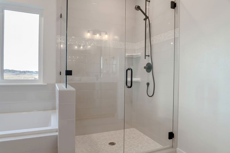 Shower with Black Frame Accents